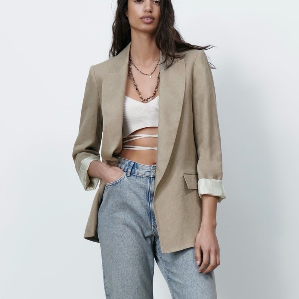 Zara Women's Linen Blazer, XS.
